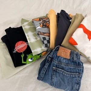 Lot of boys clothes 3T -5T 8 tops and 1 jeans. Zara, Adidas, Vans and others